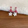 Pendientes de Perlas con Lazo Afelpado de Otoño e Invierno Lujo Accesible Pendientes de Estrella de Gama Alta Nuevos Pendientes 2025 Joyería para Orejas de Mujer