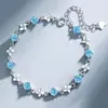 Pulseira de Trevo de Quatro Folhas Estilo Coreano Feminina Nicho Fresco Pulseira de Zircônia para Presente de Namorada Moda Leve Luxo Pulseira de Flor