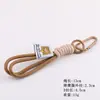 Estilo Ins Llavero Trenzado de Nylon con Forma de D Muñeca Hecha a Mano DIY Lanyard para Teléfono Accesorios Pequeños Accesorios