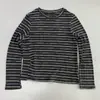 Camiseta de Manga Larga a Rayas Estilo Coreano Otoño Nueva Cuello Redondo para Mujer Otoño Ajuste Relajado Holgada Adelgazante Capa Base Superior