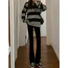 Jeans Acampanados para Mujer 2026 Verano Nuevos de Cintura Alta Ajustados Retro Azules Ajustados de Pierna Ancha para el Suelo Pantalones Bootcut