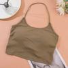Verano hilo envuelto pecho belleza espalda tirantes ropa interior sexy cruz hueco espalda halter chaleco corto exterior top de tubo