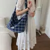 Nova Bolsa Transversal Plissada Xadrez Estilo Coreano Bolsa de Ombro Versátil Grande Capacidade Bolsa Tote Casual Venda por Atacado de Fábrica
