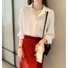 Camisa de Chiffon Feminina 2021 Primavera e Verão Nova Solta Emagrecimento Design Fashion Camisa Branca Sobreposta Nicho Base Proteção Solar
