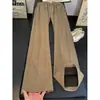 Nuevos pantalones de pierna ancha de corte slim para hombre y mujer 2026, de cintura alta, con una caída fluida, adecuados para primavera y otoño, confeccionados en tejido de pana y con cintura elástica, estilo de pierna recta