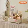 Caja de Almacenamiento de Cosméticos Avanzada de Escritorio de Gran Capacidad Cubo para Brochas a Prueba de Polvo Cuidado de la Piel Lujo Ligero Estante de Almacenamiento para Tocador