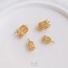 Preservación del Color Flor de Borla de Oro de 14K Pájaro Jaula Pendientes Pendientes DIY Hecho a Mano Pasador Material Tocados Paso Colgante