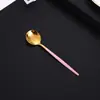Juego de Cubiertos de Acero Inoxidable 410 Personalizado, Mango Plano, Vajilla Portuguesa, Cuchillo para Filete Occidental, Tenedor y Cuchara para Postre y Ensalada