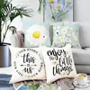 Funda de Almohada de Tela con Margaritas Estilo Transfronterizo, Funda de Cojín Decorativa Acogedora para el Hogar, Cojín de Estilo Pastoral para Sala de Estar y Dormitorio, Soporte Lumbar