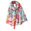 Lenço de Algodão e Linho Fino Estilo Étnico Versátil Colorido Estampado de Folhas para Primavera e Verão Xale Longo de Viagem Feminino Uso Duplo