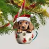 Decoración de perro taza dulce transfronteriza colgante decoración interior colgante divertida acrílico colgante decoraciones de Navidad
