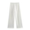 Moletom Feminino com Gola Redonda e Acabamento Escovado Branco + Calça Casual com Cordão e Cintura Elástica Estilo Europeu e Americano Novo Estilo