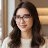 Gafas de Moda Europeas y Americanas Nuevas Estilo Ojo de Gato Versátiles Retro Anti-Luz Azul Lisas Diseño Simple Adecuadas para Lentes de Prescripción Monturas de Gafas Transfronterizas