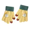 Luvas infantis quentes com forro de fleece para o inverno, cinco dedos espessados, à prova de frio para bebês, luvas de lã fofas, luvas espessadas para meninas