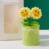 Portalápices Navideño de Alta Gama, Práctico Ramo de Flores de Girasol Tejidas Hecho a Mano, Adorno Conmemorativo, Regalo de Agradecimiento para Maestros