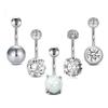 Wish Amazon Ebay Conjunto de Piercing de Umbigo de Opala Zircônia Piercing de Umbigo Argila Diamante Botão de Umbigo Joias