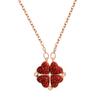 Direto da Fábrica Variedade Colar Trevo de Quatro Folhas Amor Dobra Dobra Pingente Corrente de Clavícula Ouro Rosa Colar Vermelho Totalmente Diamantado