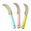 Mango de color cuchillo curvo de color cuchillo de fruta para pelar melón fruta verdura cuchillo para ríos y lagos cuchillo para piña pelar plátano cuchillo curvo pequeño