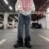 Jeans masculinos de verão da moda estilo Hong Kong Novo 2023 letra personalizada hip hop ins moderno alta rua moderno Ruan calças bonitas