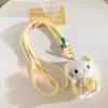 Case de Celular Amarelo com Asas de Anjo e Pingente Kt para Meninas, Pingente Fofo para Bolsa, Corrente para Pendurar Polaroid, Universal para Celulares