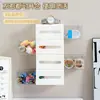 Caja de Almacenamiento Visual a Prueba de Polvo para Montar en la Pared Caja de Almacenamiento para Bastoncillos de Algodón Adorno Caja de Almacenamiento Extraíble Izquierda y Derecha para Artículos Pequeños Maquillaje para Montar en la Pared