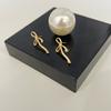 Pendientes de lazo de plata esterlina S925 de Corea del Sur para niñas, dulces, exquisitos y delicados, con diseño irregular, a la moda.
