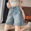 Jeans de Cinco Puntas Agujereados para Mujer 2026 Nuevo Verano Petite Azul Chica Popular Lavados Casuales Pantalones de Pierna Recta Corte A