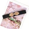 Cinto elástico feminino preto largo decorativo vestido elástico all-match jaqueta de penas elegante feminino cintura fina capa cinto externo
