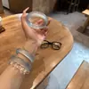Explosiones del Libro Rojo Pulsera de Nuevo Color Jade Chino Pulsera de Cuarcita Artículos A Naturales Piedra Preciosa Azul Claro para Mujer