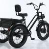 Bicicleta Eléctrica Triciclo de Nieve con Ruedas Gruesas de 20 Pulgadas, Estructura de Doble Viga, Asiento Trasero para Pasajero y Carga, Batería de Litio, Modelo Europeo Más Vendido de 2025