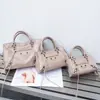 25 Nueva Marca B Le City Bolso de Motocicleta para Mujer Bolso Retro Genial con Remaches Bolso de Mano de Cuero Encerado Bolso Cruzado