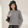 Otoño e Invierno Nuevo Hombro Raglán Cuello Redondo Pequeño 100% Cachemir de Montaña Puro Suéter Moda Mujer Interior Simple Casual Suéter Base