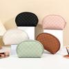 Bolsa de cosméticos semicircular de PU, bolsa de viaje portátil para el cuidado de la piel, bolsa de lavado impermeable, mini bolso de mano