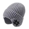 Chapéu Masculino de Inverno à Prova de Vento Resistente ao Frio Quente Lã Tricotada Chapéu de Moda Espessado Forrado com Lã Chapéu de Cabeça Grande Chapéu para Frio