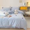 Ins Mickey Xiaoxin Juego de Cuatro Piezas de Algodón Puro Lavado de 60 Hilos Funda de Edredón de Algodón Puro Ropa de Cama para Niños Juego de Tres Piezas para Dormitorio 4