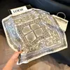 Pañuelo de Seda 70 Cuadrado Moda Coreana de Alta Gama Versátil Profesional Seda Sintética Pequeño Pañuelo de Cuello Estampado Retro Pañuelo de Seda para Mujer
