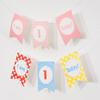 Bandera de cola de golondrina para fiesta de bebé de un año, bandera de cumpleaños, silla creativa, mesa, bandera decorativa, pancarta de cumpleaños, flor