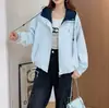 Chaqueta corta con capucha para mujer 2026 primavera y otoño nueva moda holgada casual cortavientos abrigo versátil top de moda para mujer