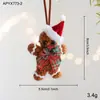 Nuevo bufanda de felpa navideña con lazo y colgante con forma de hombre de jengibre, decoración de ambiente navideño para fiestas