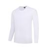 Atividade em grupo Estampa de camiseta imagem-Algodão penteado liso 260g Gola canelada branca Camiseta de gola redonda manga longa