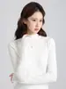 Camiseta Base Básica de Manga Larga con Cuello Alto Sencillo de Color Sólido para Mujer Otoño e Invierno Ajustada Prenda Interior Ropa para Mujer