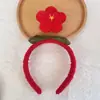 Diadema de felpa antideslizante para mujer, diadema para el pelo, accesorios para el pelo, máscara facial de dibujos animados linda nueva