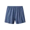 Venta al por mayor de ropa interior de algodón para hombres de mediana edad y mayores, shorts de talla grande, bóxers estampados de cintura alta para papás, entrega de verano