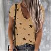 2020 primavera e verão eaby Amazon desejo popular decote em V impressão digital estrela manga curta camiseta top para mulheres