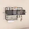 Estantes de almacenamiento de pared, perfectos para dormitorios de estudiantes, almacenamiento junto a la cama y para organizar artículos en la cama; no requiere taladro, un imprescindible para literas superiores