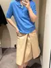 Camisa Polo de Punto de Mezcla de Lana Ajustada Marca C Marrón Azul Tejido 26 Nuevas Llegadas de Primavera 1327184004
