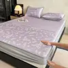 2026 Novo Lençol de Cama com Matelassê Composto Impressão Digital de Seda de Gelo - Sombra de Flor de Verão