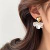 Pendientes Vintage de Flor de Rosa con Forma de Corazón Estilo Francés, Pendientes Versátiles de Flor Tridimensional Elegante Estilo Bosque de Pétalos de Moda