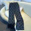 Calça Pantalona Cropped de Linho com Estampa Vintage Degradê para Mulheres, Verão Fina de Cintura Alta com Caimento Estilo Old Money Solta Casual