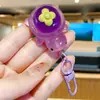 Lindo Llavero Colgante de Tortuga de Frutas y Verduras de Cristal de Resina Juguete Creativo DIY Decoración de Llavero Regalo